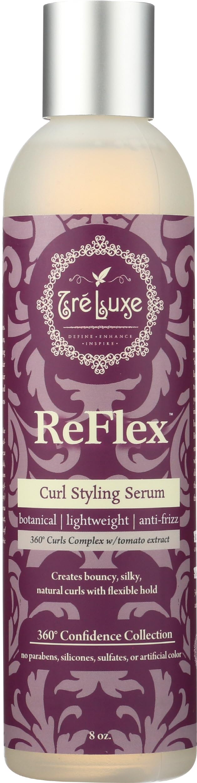 Treluxe envase frontal mostrando etiqueta y tamaño 8 onzas, beneficio: reconocimiento rápido