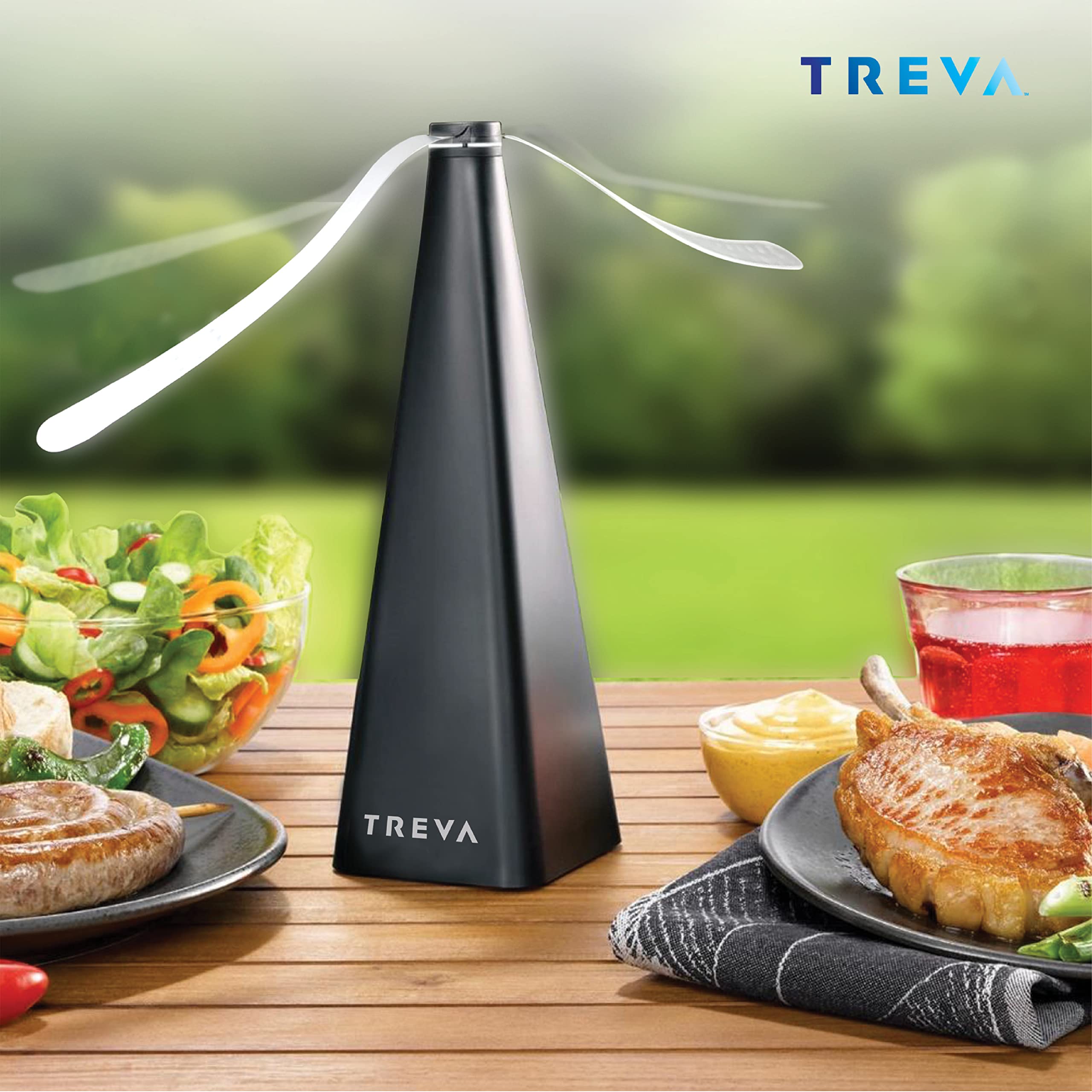 Caja del pack Treva 2-pack negro lista para llevar, solución portátil antimoscas