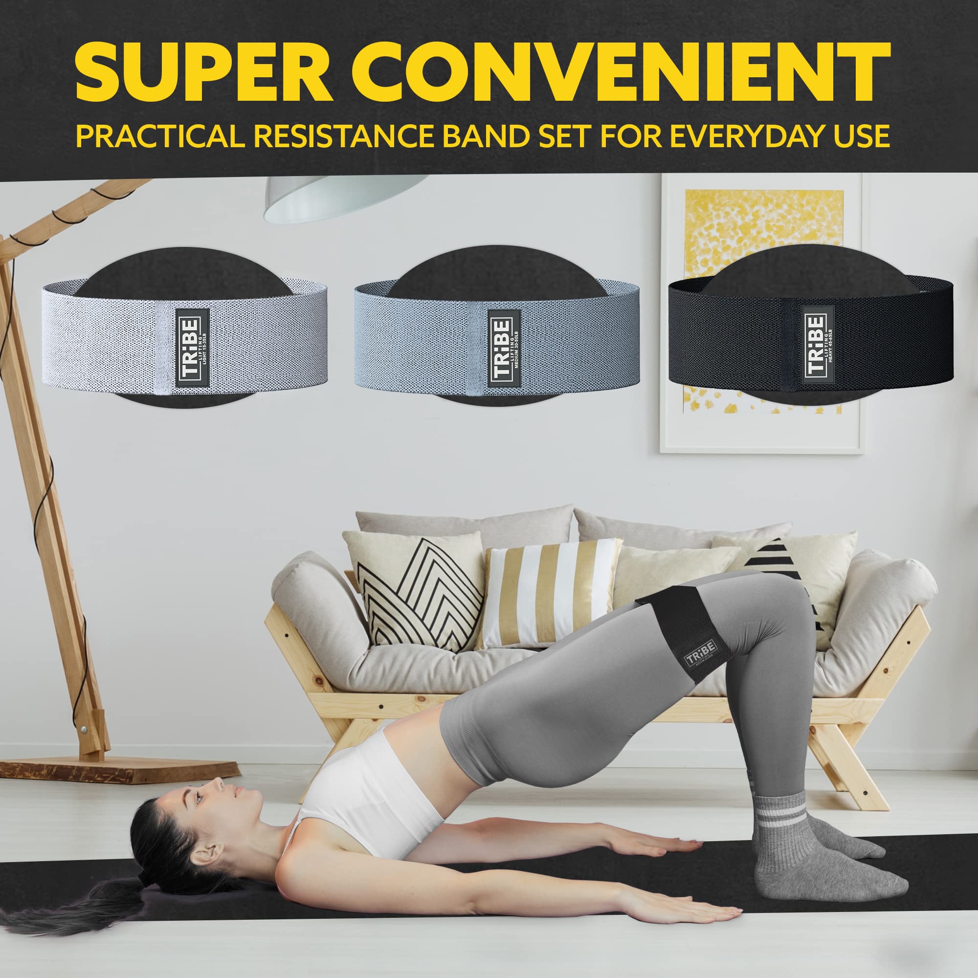 Tribe Lifting bandas guardadas en mochila, perfectas para entrenar fuera