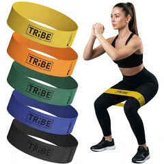 Tribe Lifting frontal del empaque mostrando el set de 5 bandas y beneficios