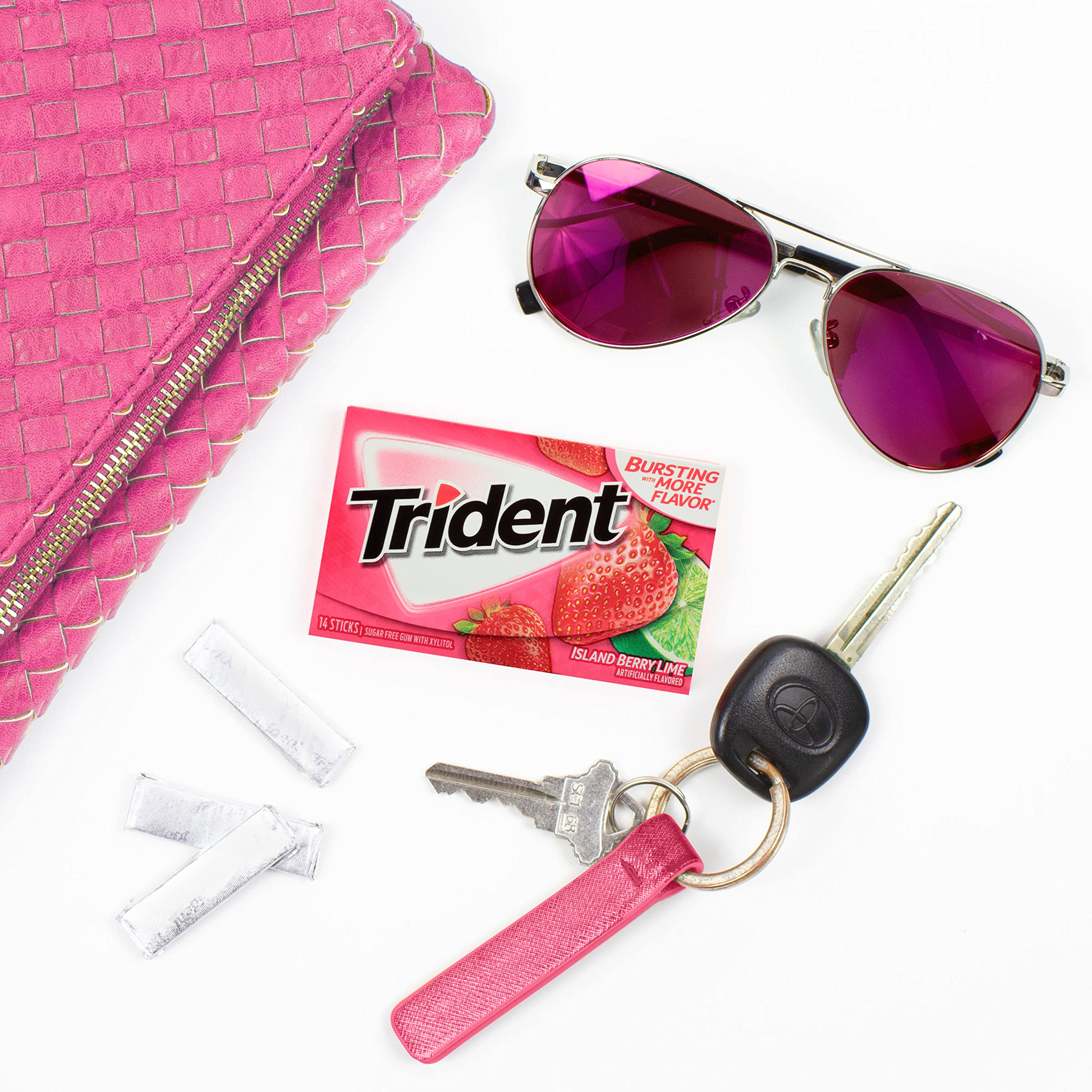sticks envueltos de Trident para mantener frescura y transporte fácil