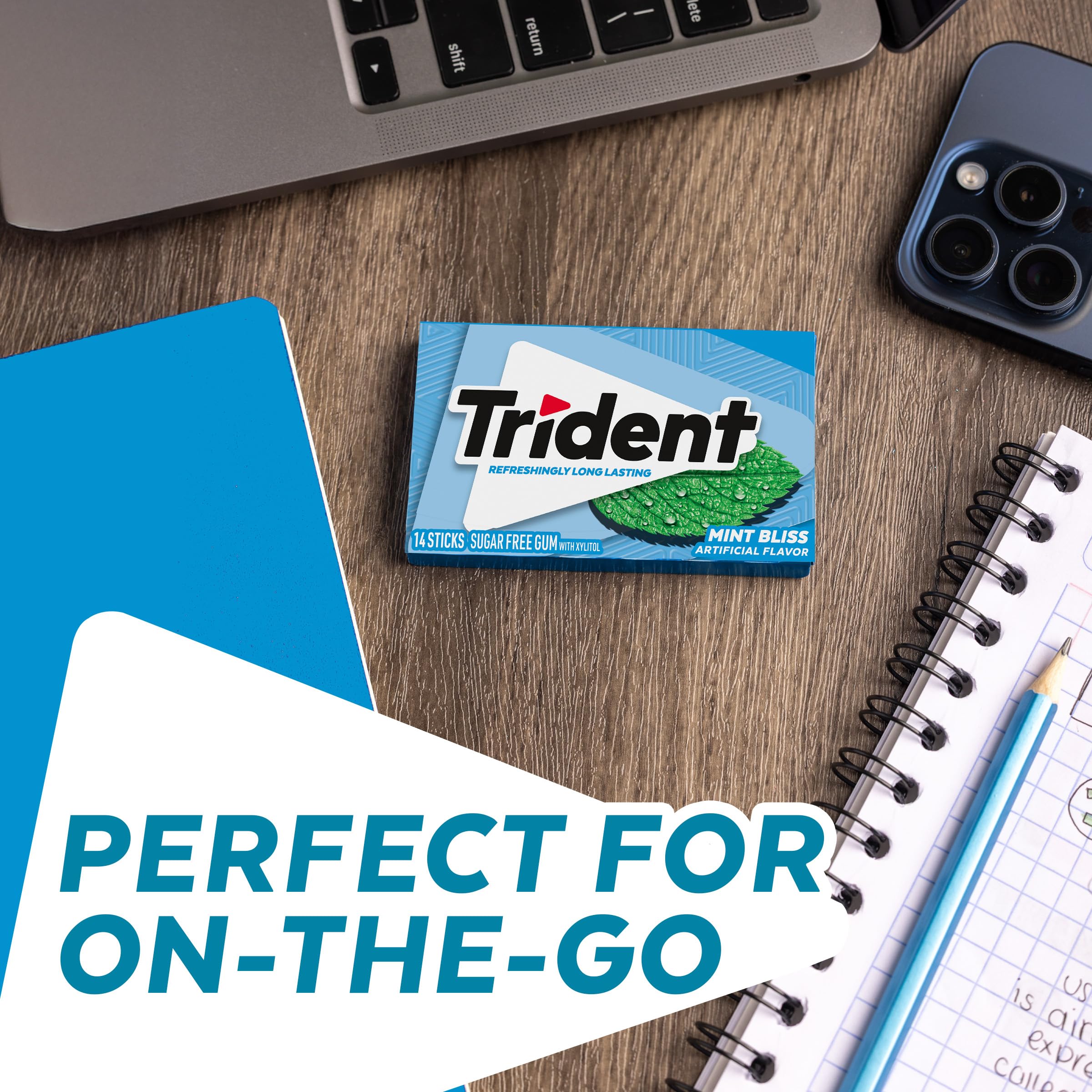 Trident pieza envuelta individualmente, mantiene frescura y fácil transporte