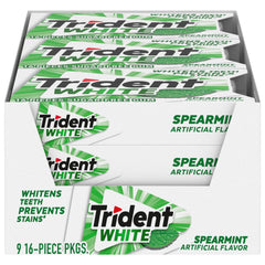 Trident envase frontal spearmint mostrando diseño y frescura