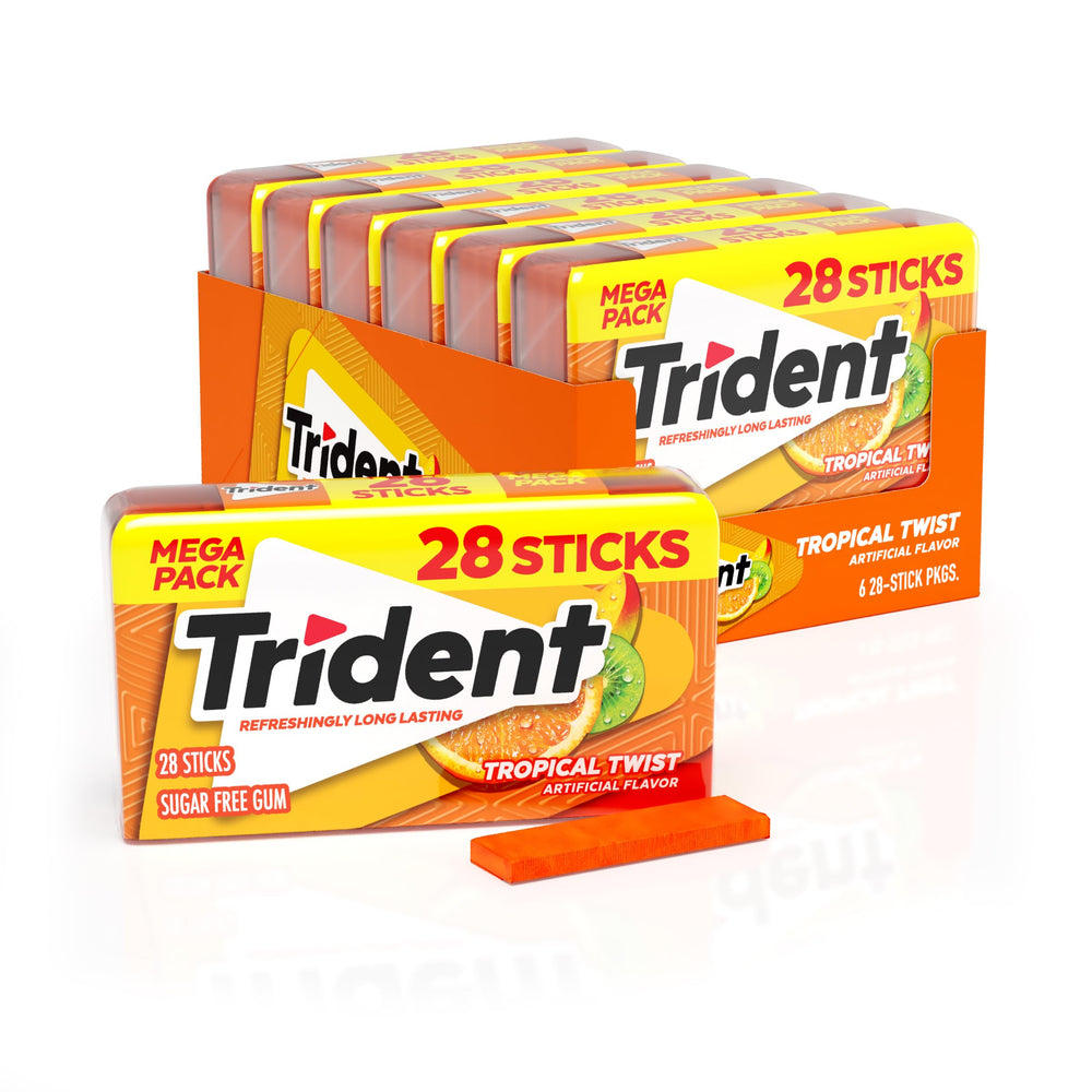 Trident frente del empaque mostrando 6 estuches y ahorro