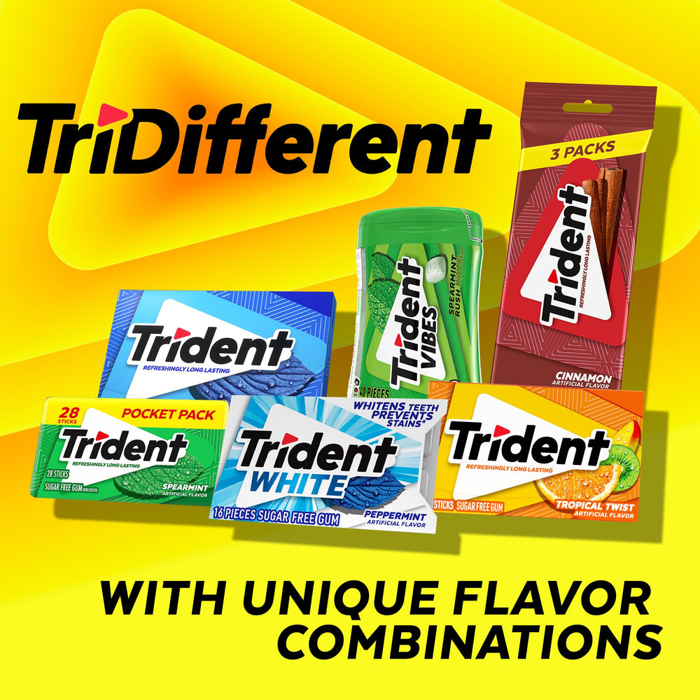 Trident paquete abierto con sticks individuales organizados interiormente