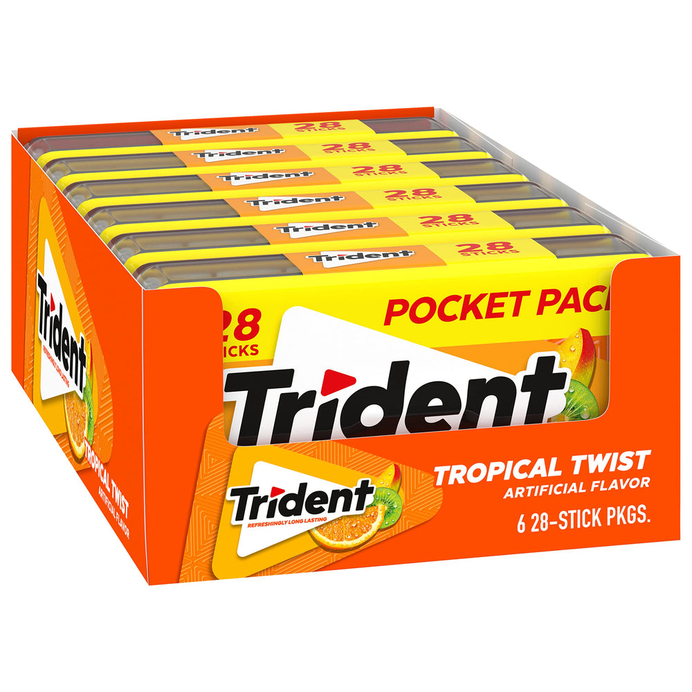 Trident textura del chicle en primer plano con aspecto fresco