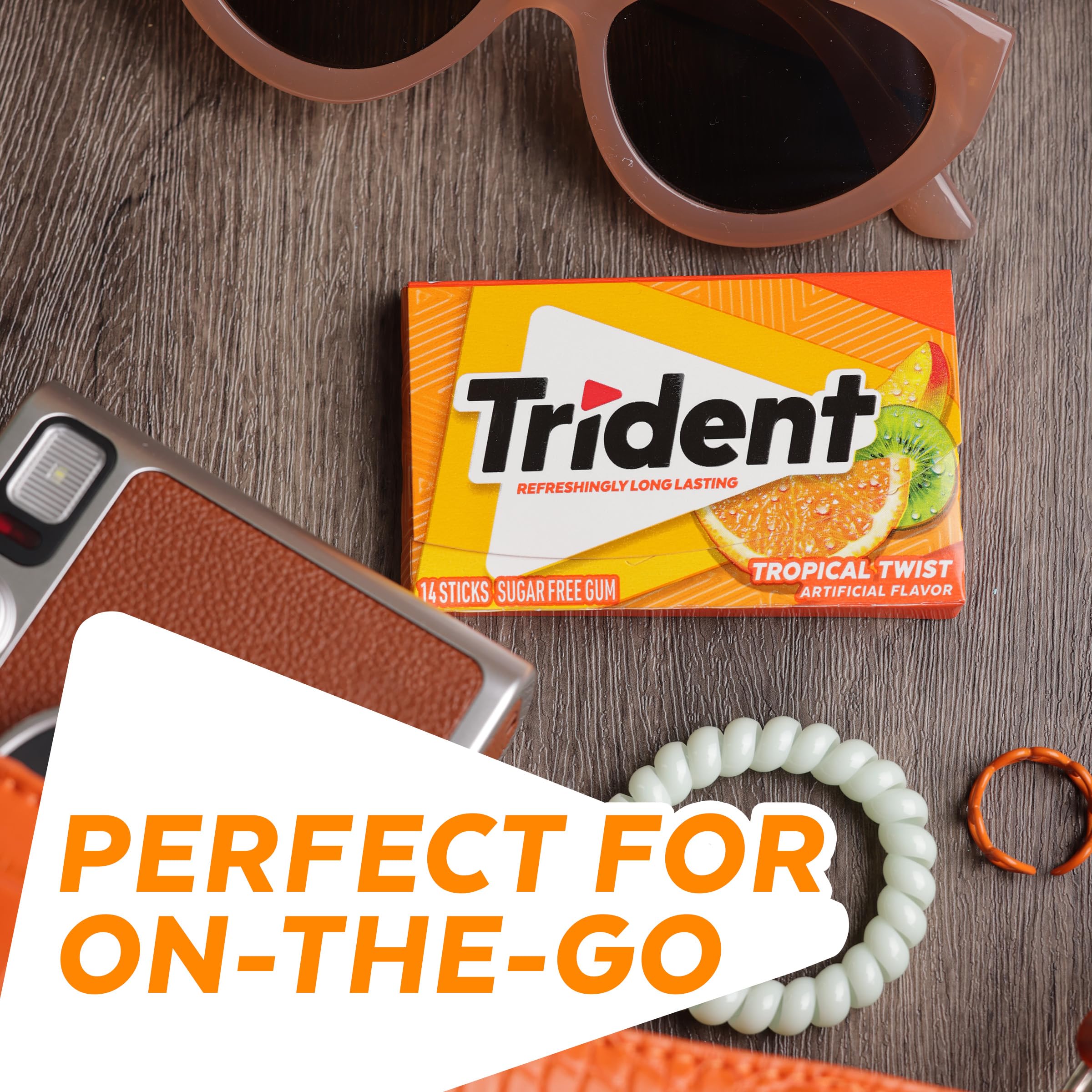 Trident mordida y textura del chicle mostrando consistencia duradera