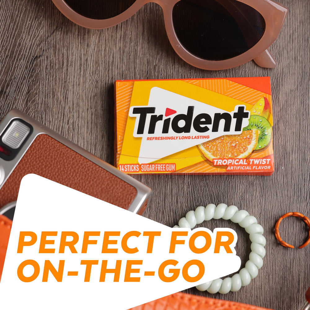 Trident mordida y textura del chicle mostrando consistencia duradera