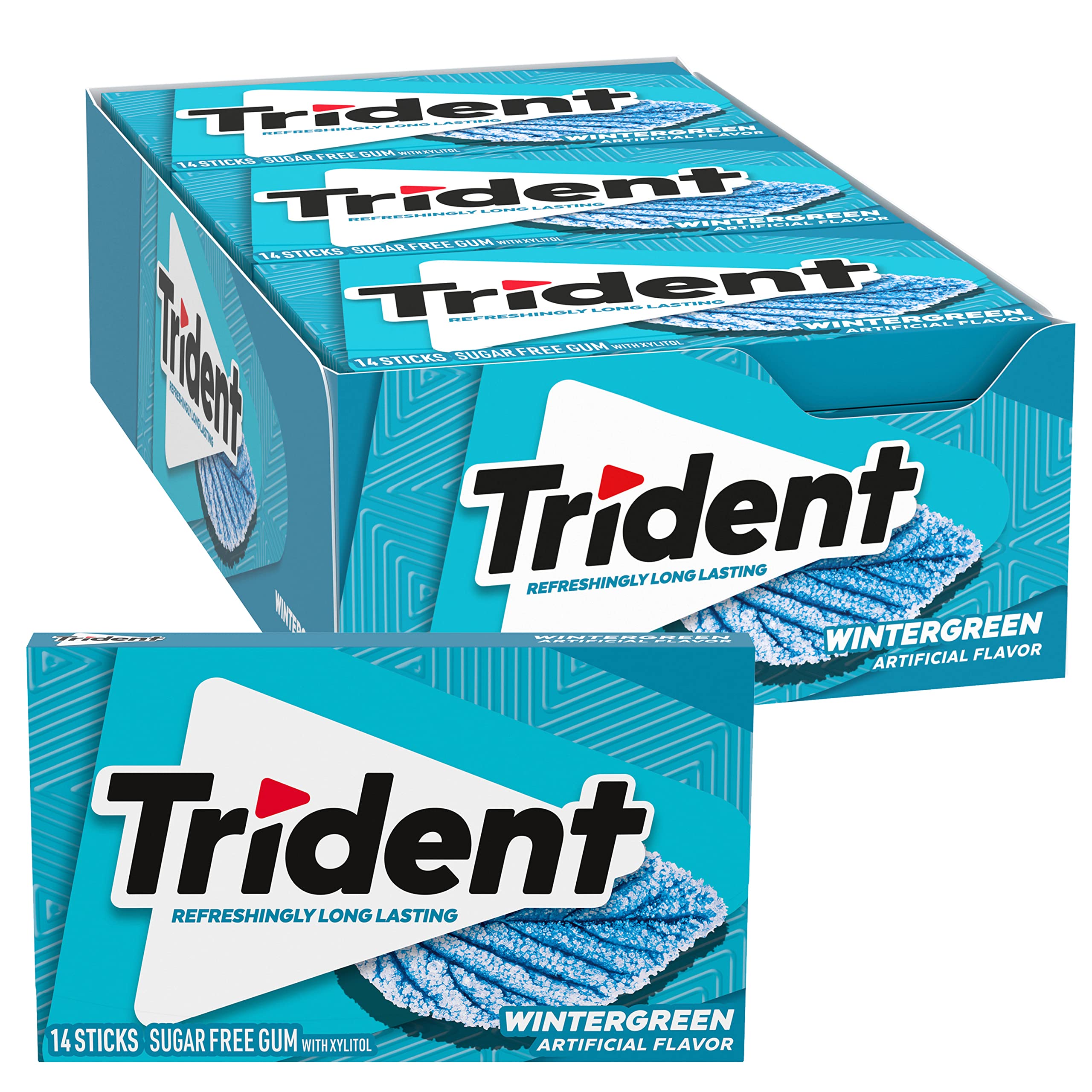 Trident paquete frontal mostrando 12 packs para almacenamiento práctico