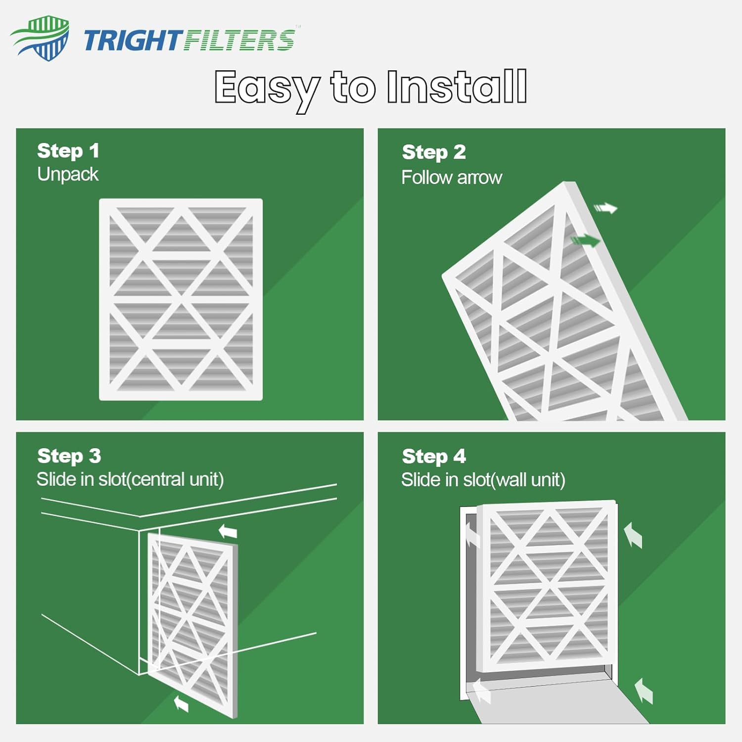 TRIGHTFILTERS filtro colocado en la ventilación protegiendo el sistema
