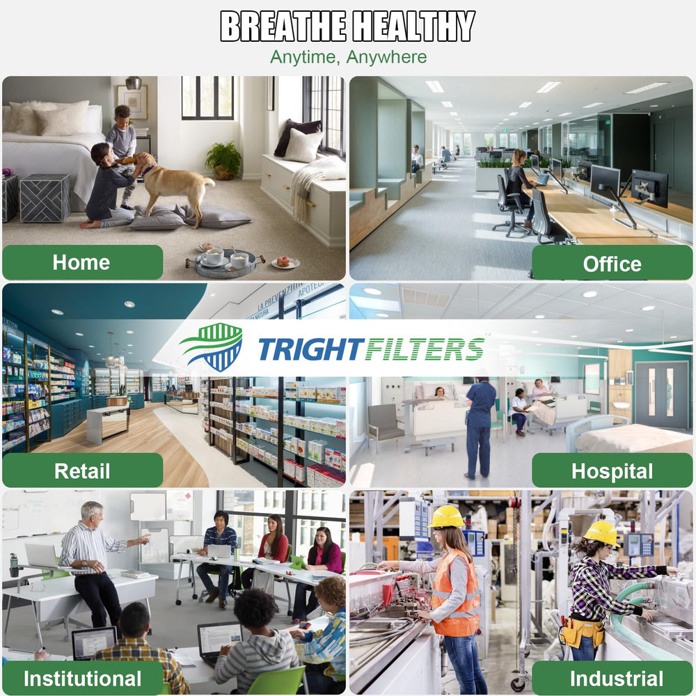 TRIGHTFILTERS paquete abierto mostrando seis filtros, reposición práctica