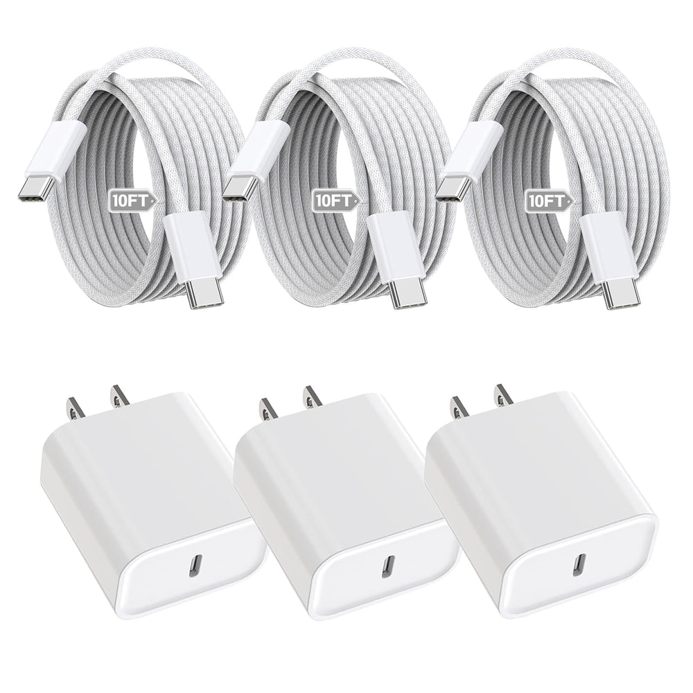 TrimDish cargador frontal del paquete mostrando adaptador y cable, carga rápida segura