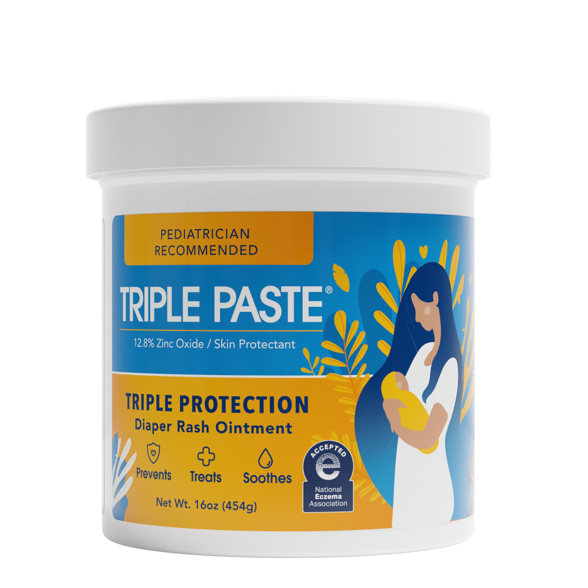Triple Paste frente del envase 16 oz mostrando etiqueta y beneficio protector