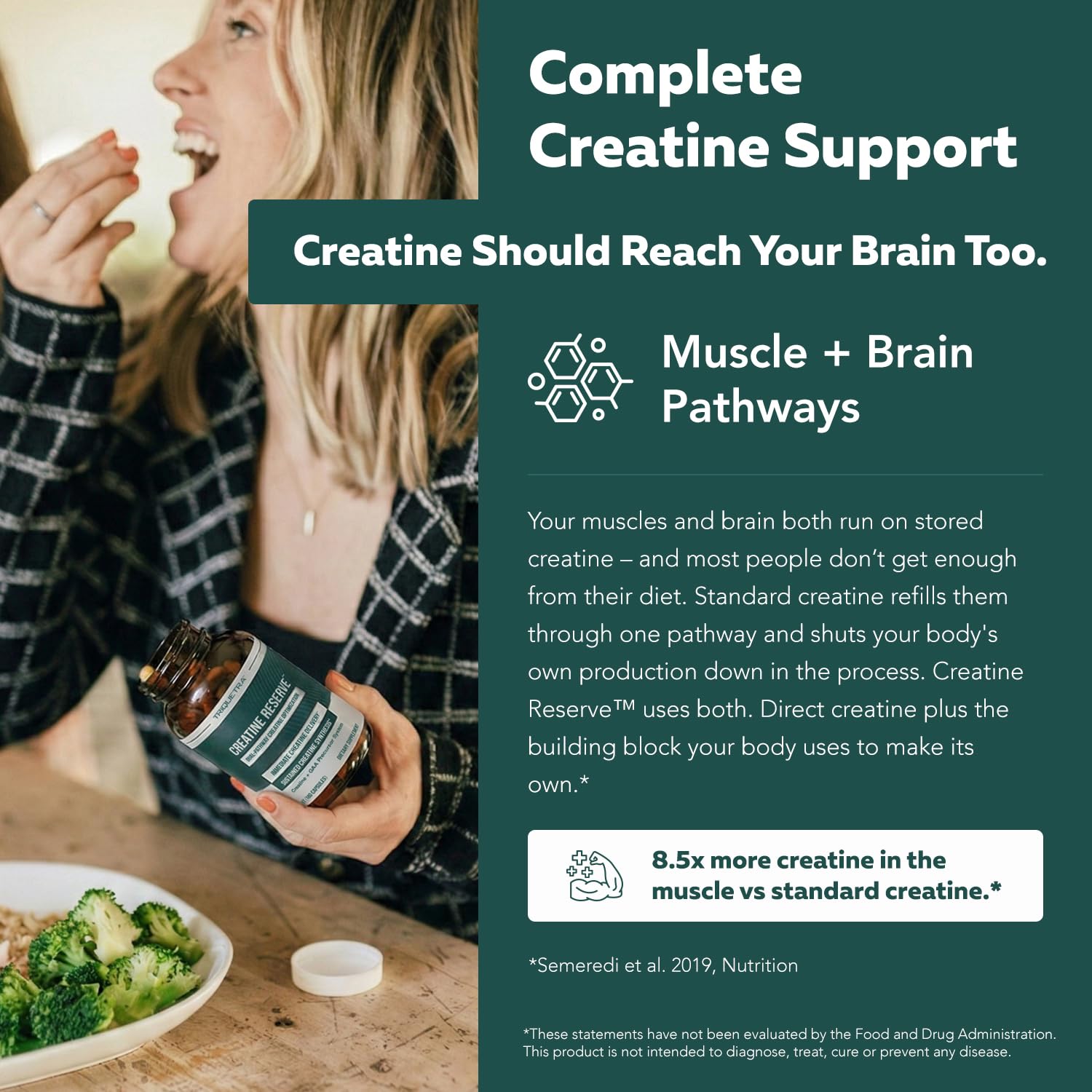 Triquetra Health cápsulas cerca mostrando tamaño y acabado vegano