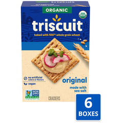 Triscuit galleta untada con hummus para ideas de topping saludables