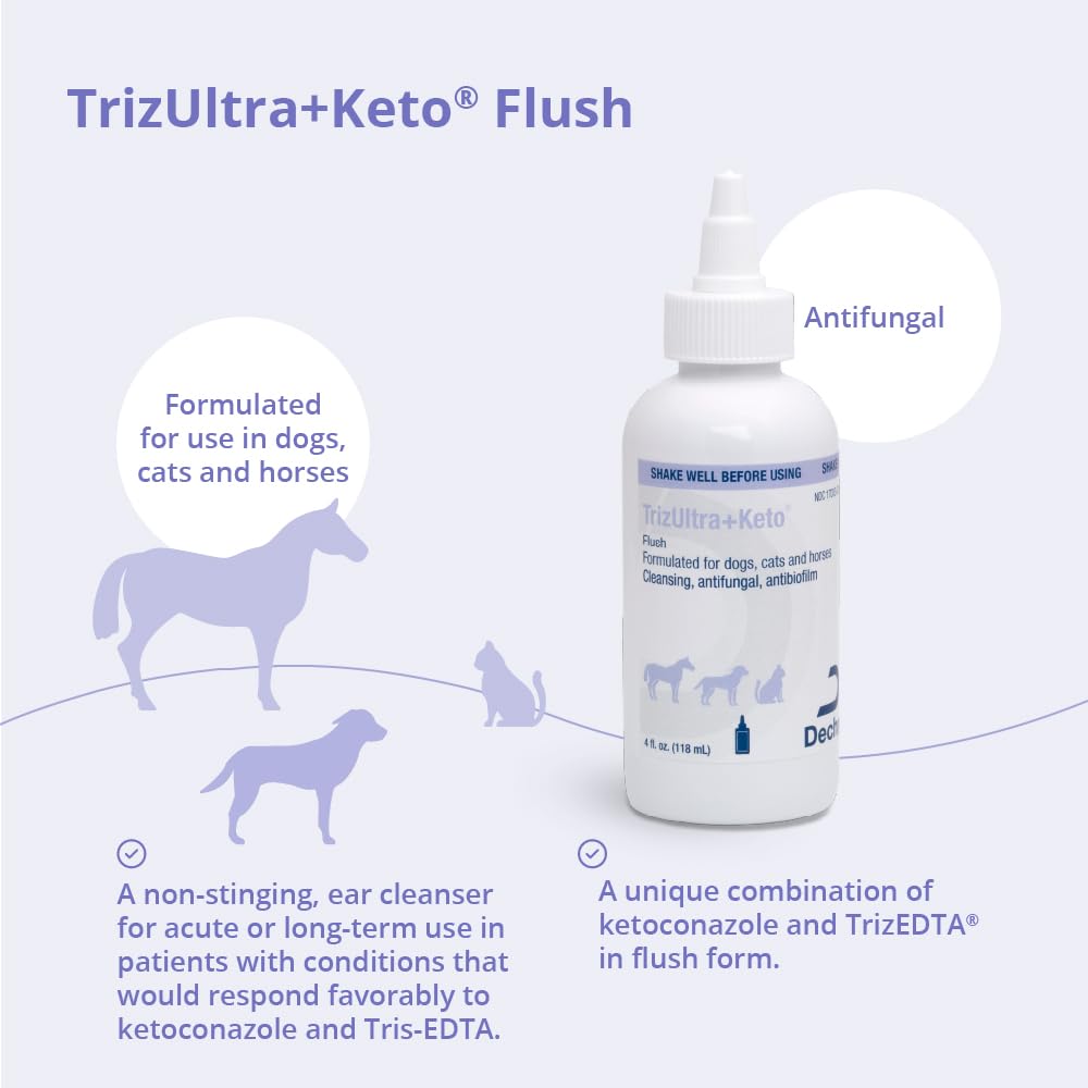 TrizUltra + Keto aplicado en oído de perro para limpieza efectiva