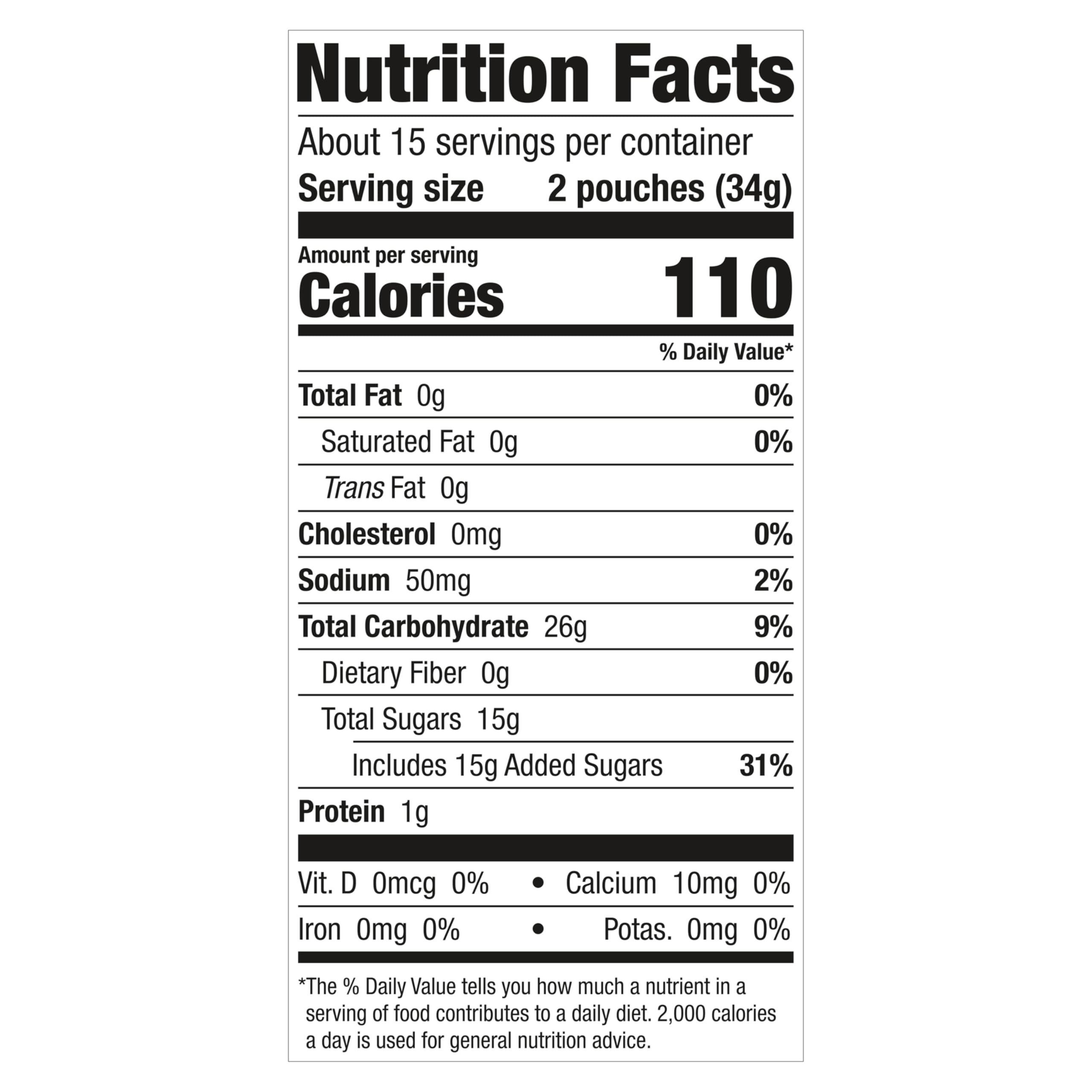 Trolli detalle de la etiqueta nutricional para información clara