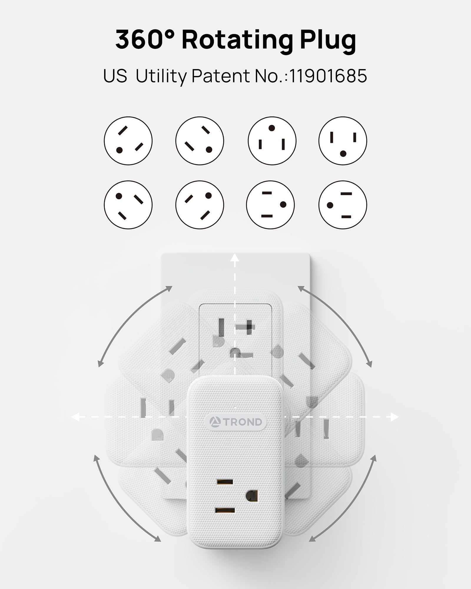TROND comparación de tamaño junto a un teléfono que muestra su formato compacto