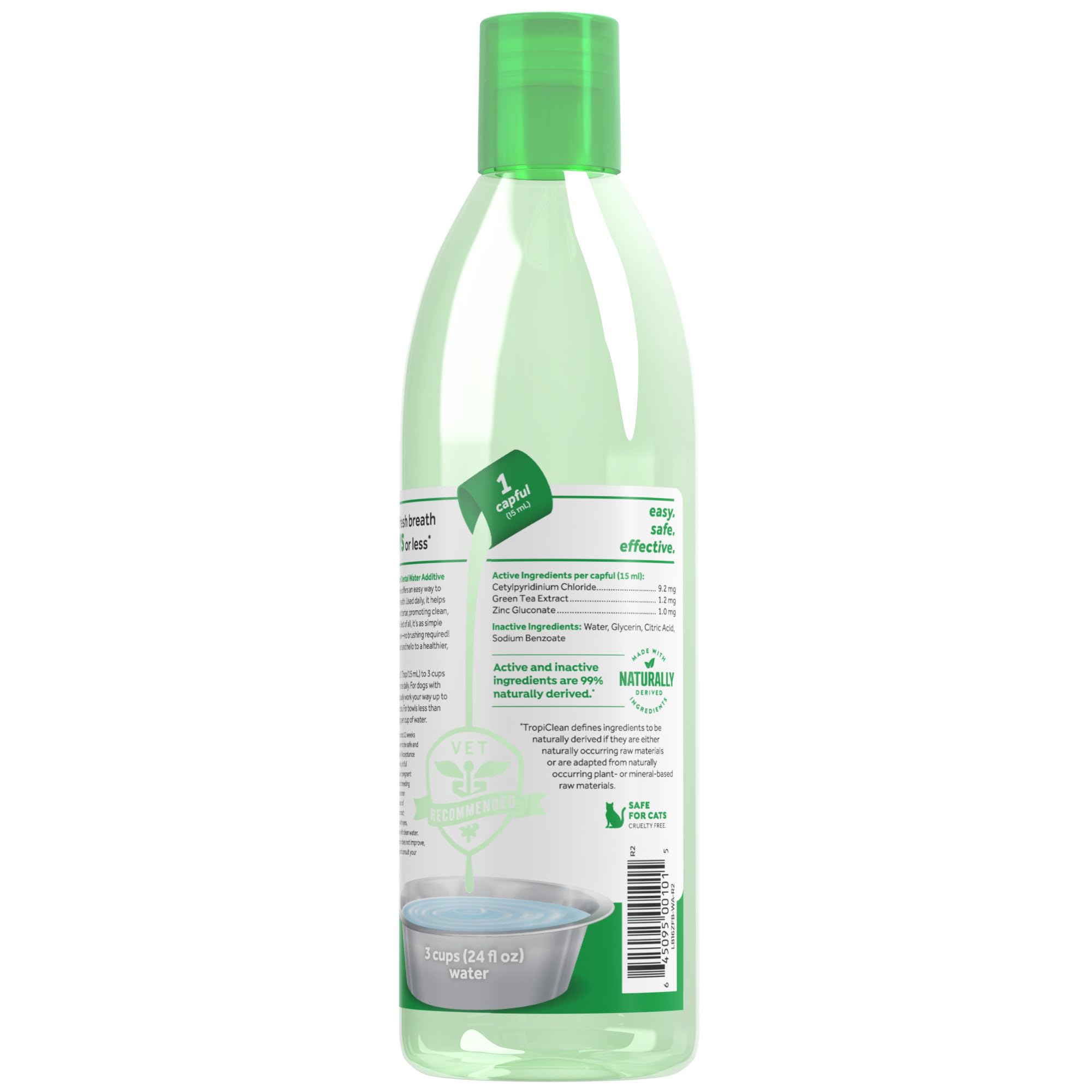 TropiClean sello VOHC en etiqueta que indica reconocimiento oficial