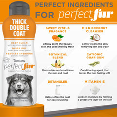 TropiClean aplicando champú a perro con doble capa para limpieza eficaz