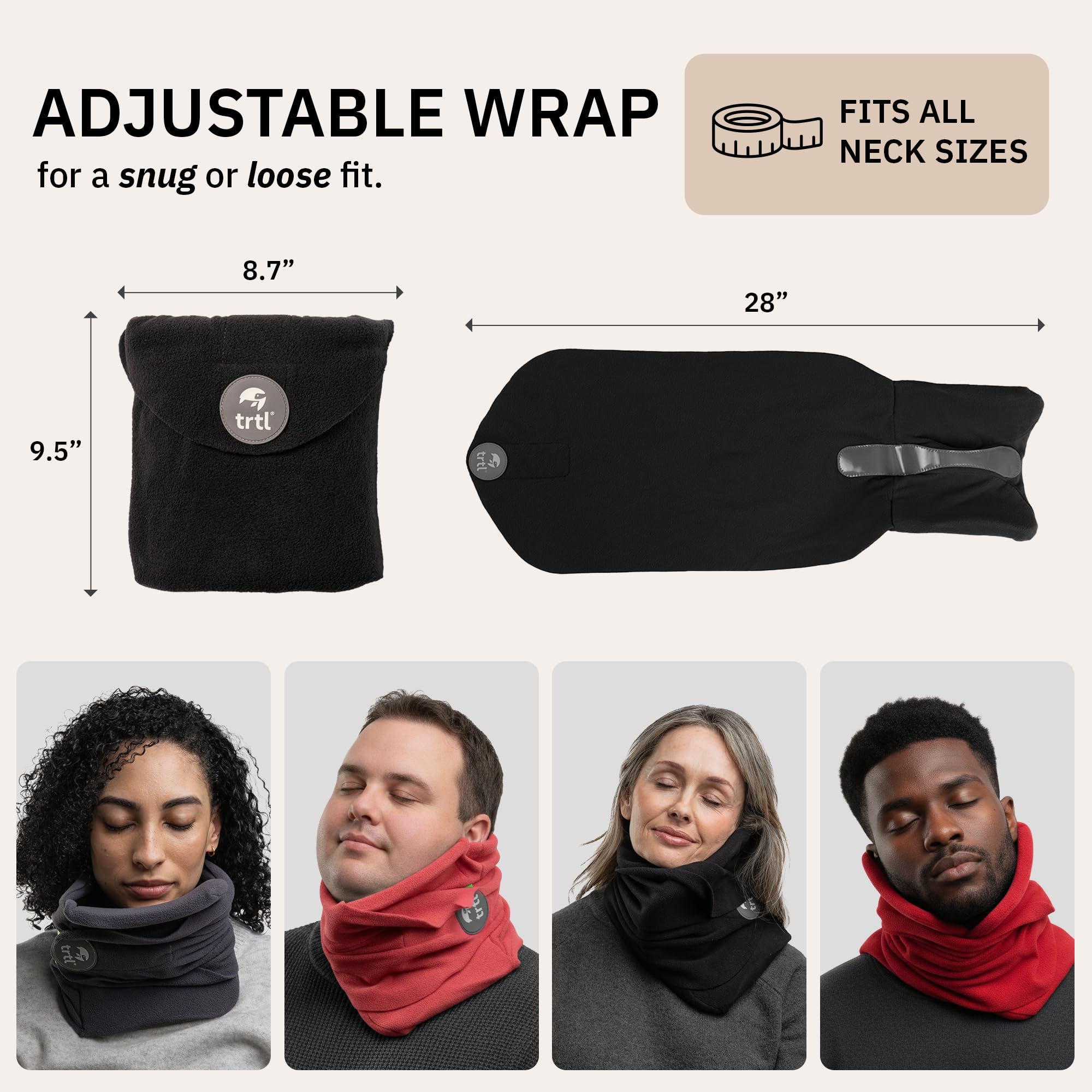 Trtl pillow clipped to backpack for compact travel and hands-free carrying convenience
