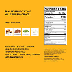 TRUBAR ingredient spread with almonds, cassava and pea protein highlighting clean ingredients