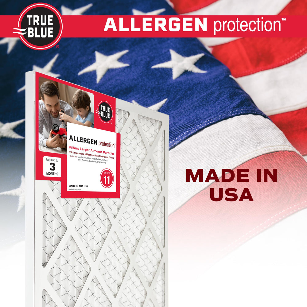 True Blue empaque con sello Made in USA, calidad y origen