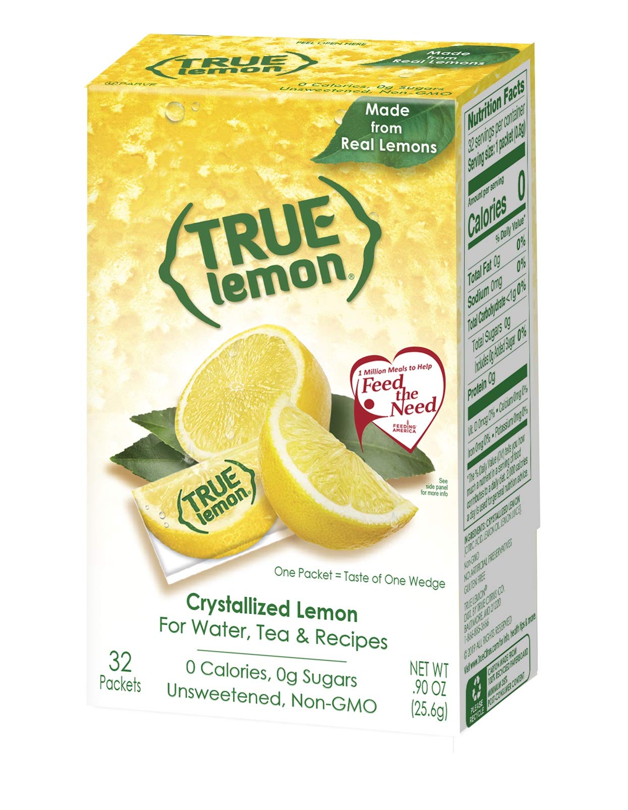 True Citrus sobre abierto y textura granulada lista para disolverse