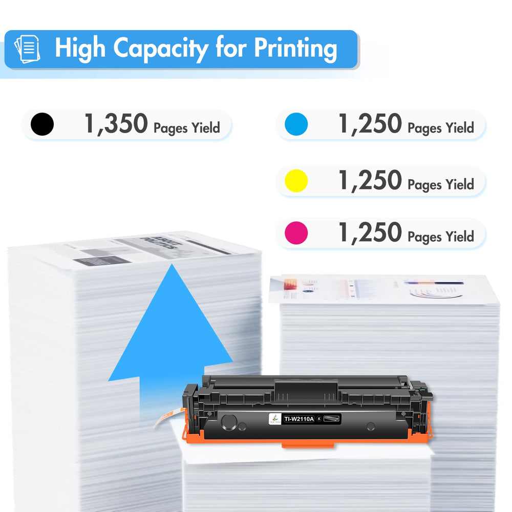TRUE IMAGE cartucho cian 206A primer plano, colores consistentes y vivos