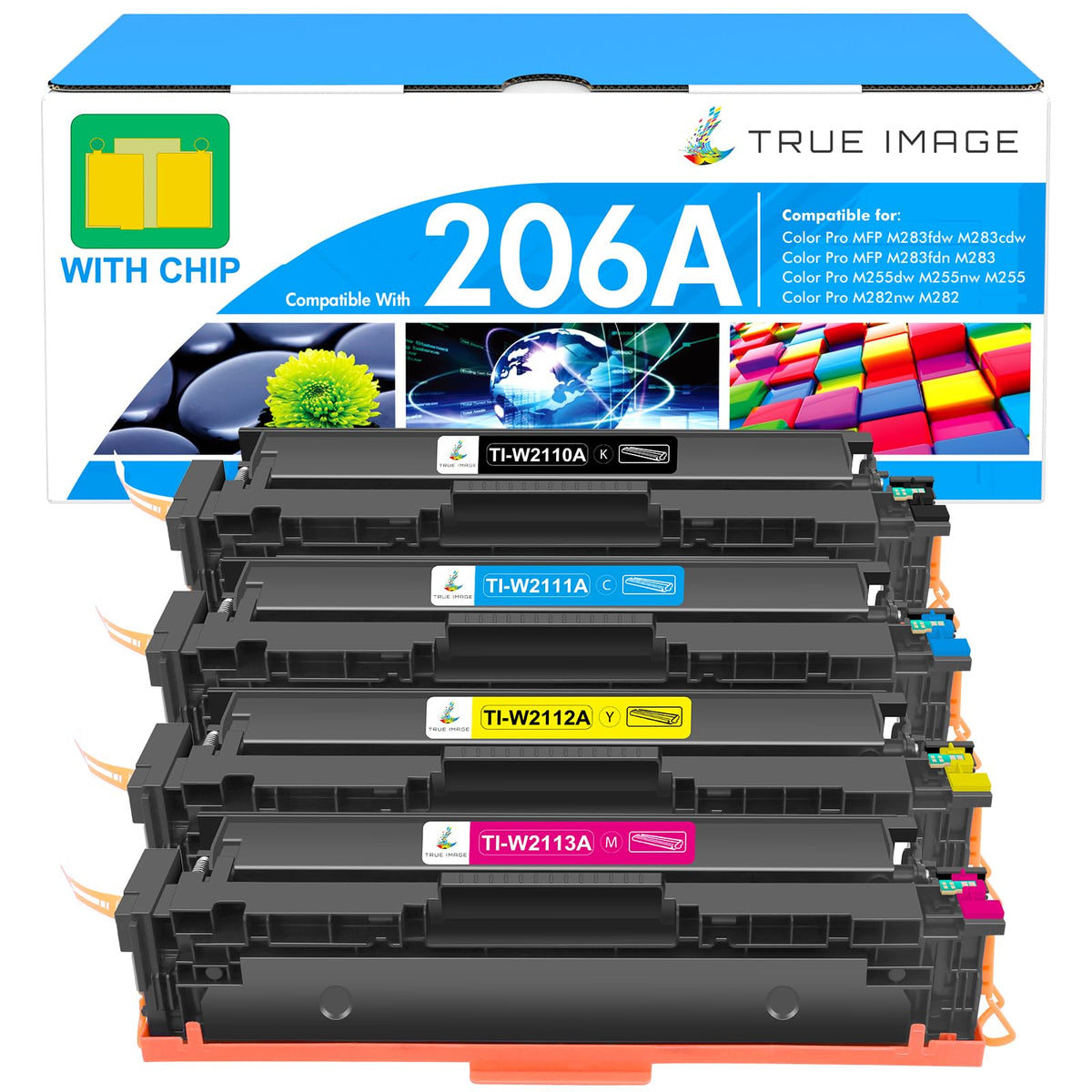 TRUE IMAGE pack 206A frontal mostrando los cuatro cartuchos, facilidad de reemplazo