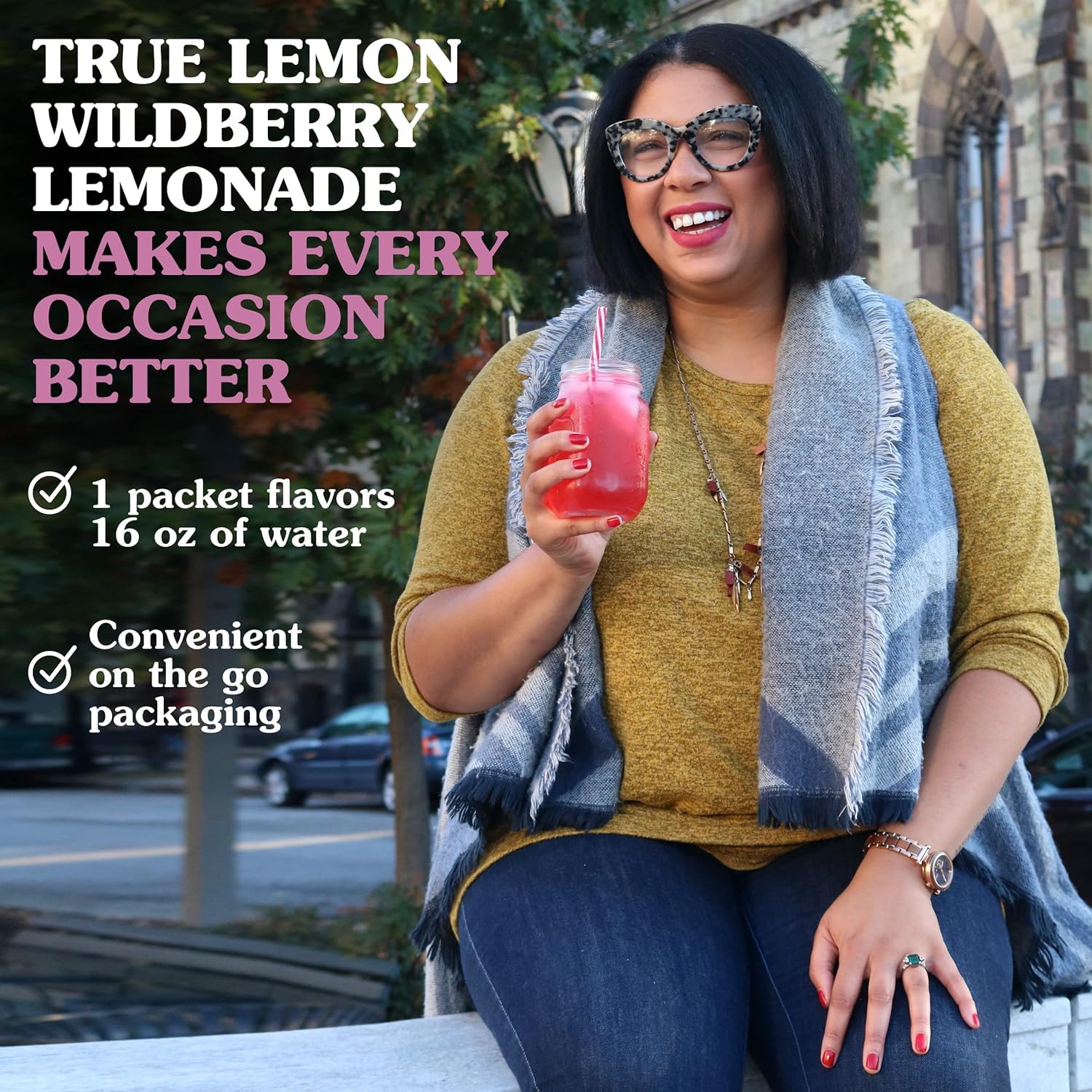 True Citrus detalle de etiqueta nutricional y lista de ingredientes simples