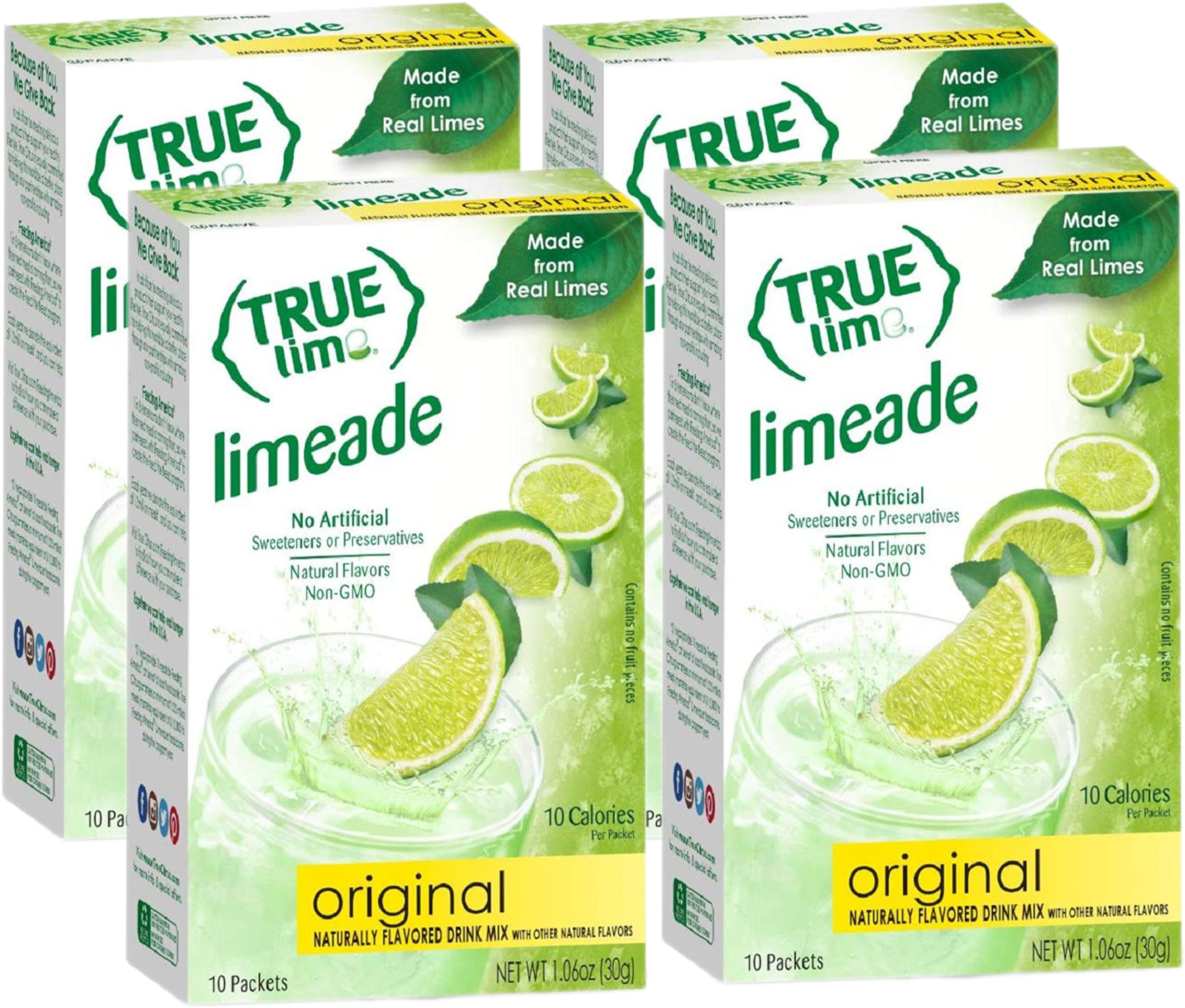 True Citrus caja frontal mostrando pack de 4 y conveniencia