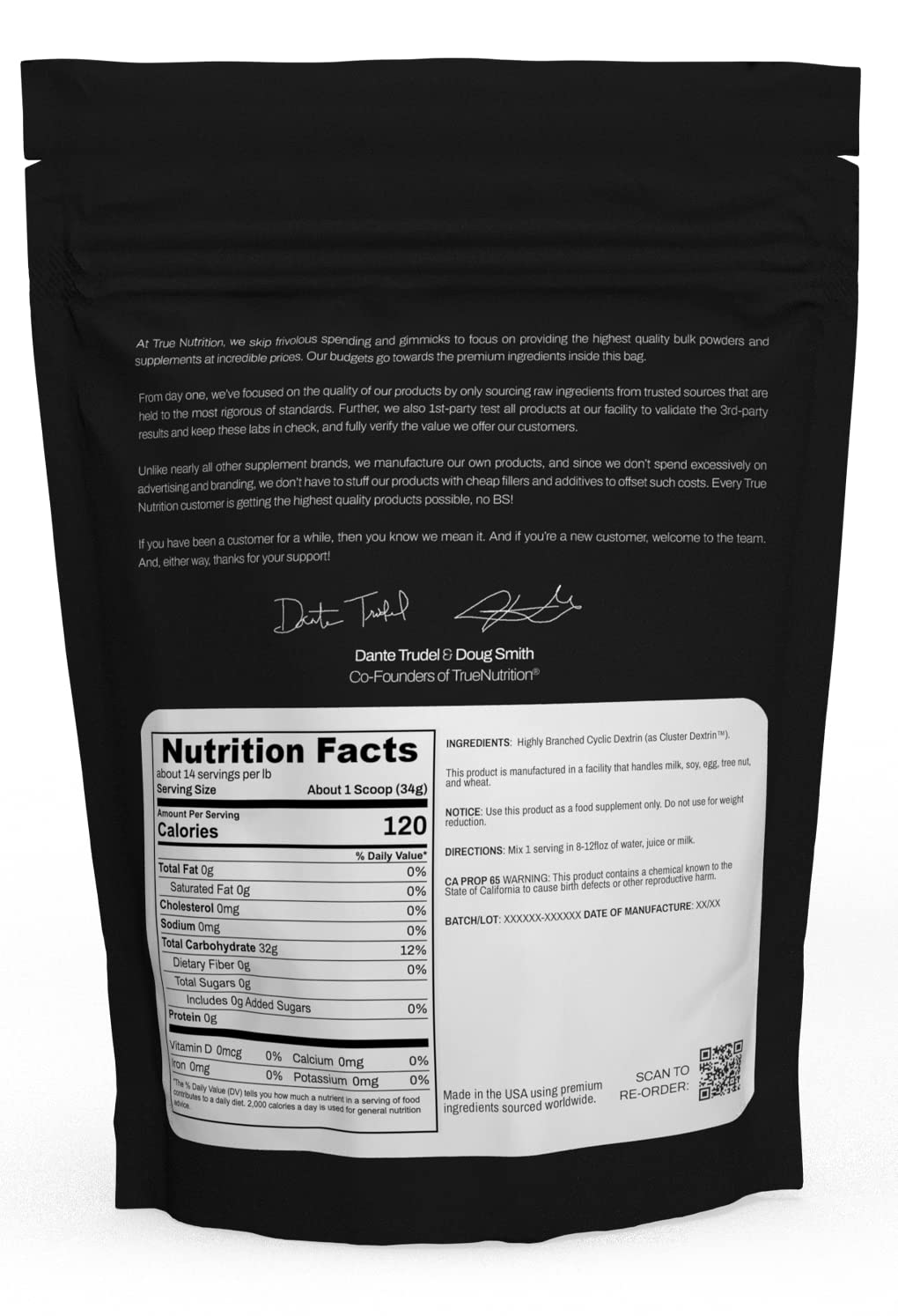 True Nutrition polvo cerca destacando textura fina y fácil disolución