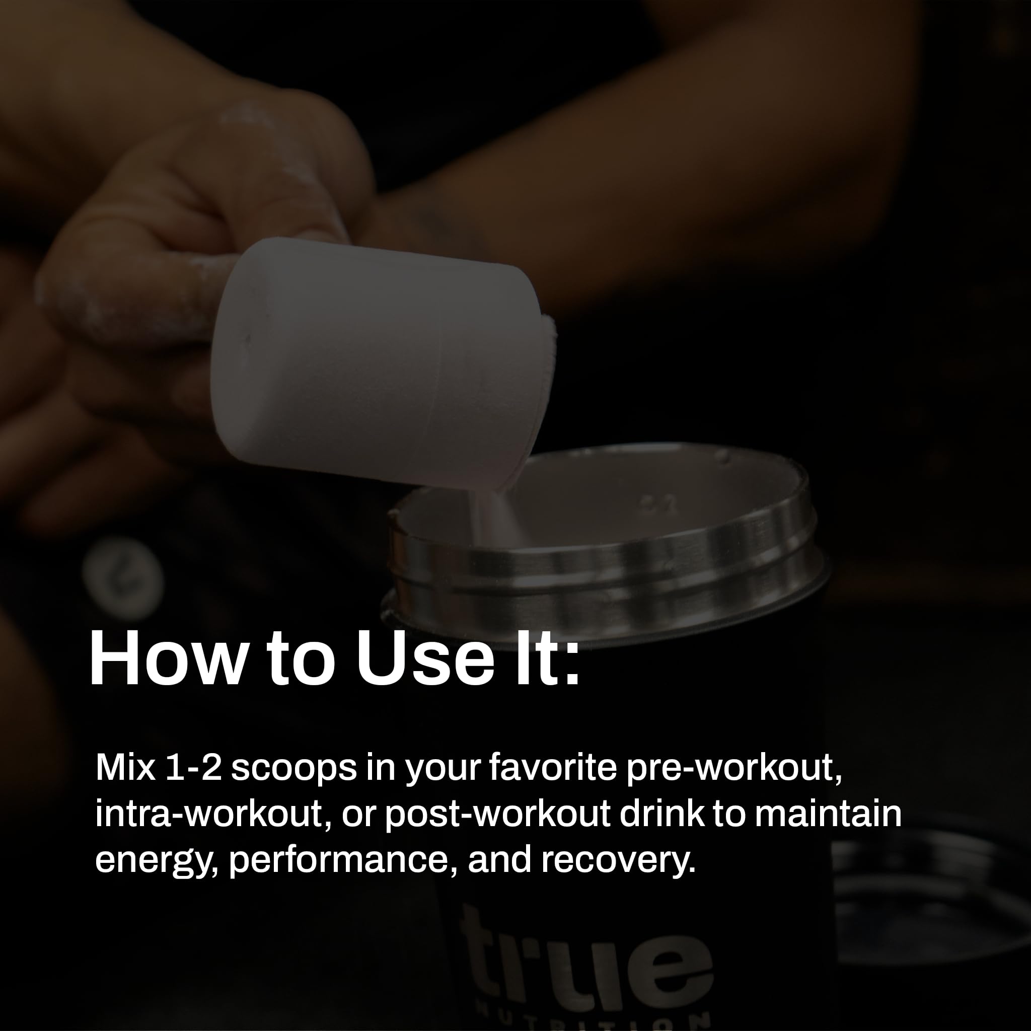 True Nutrition atleta usando polvo intra-entreno, evita molestias digestivas