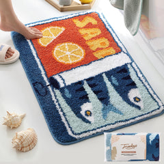 TRUEDAYS alfombra frontal con diseño lata de sardinas y limón, aporta estilo divertido