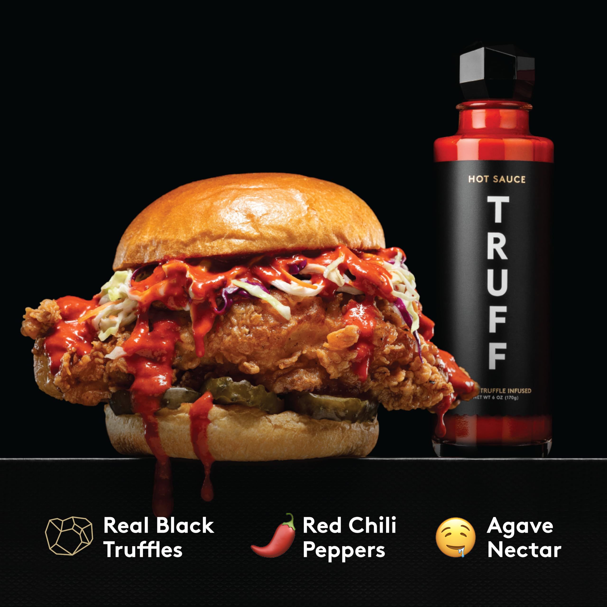 TRUFF detalle del tapón inspirado en trufa que refuerza la estética gourmet