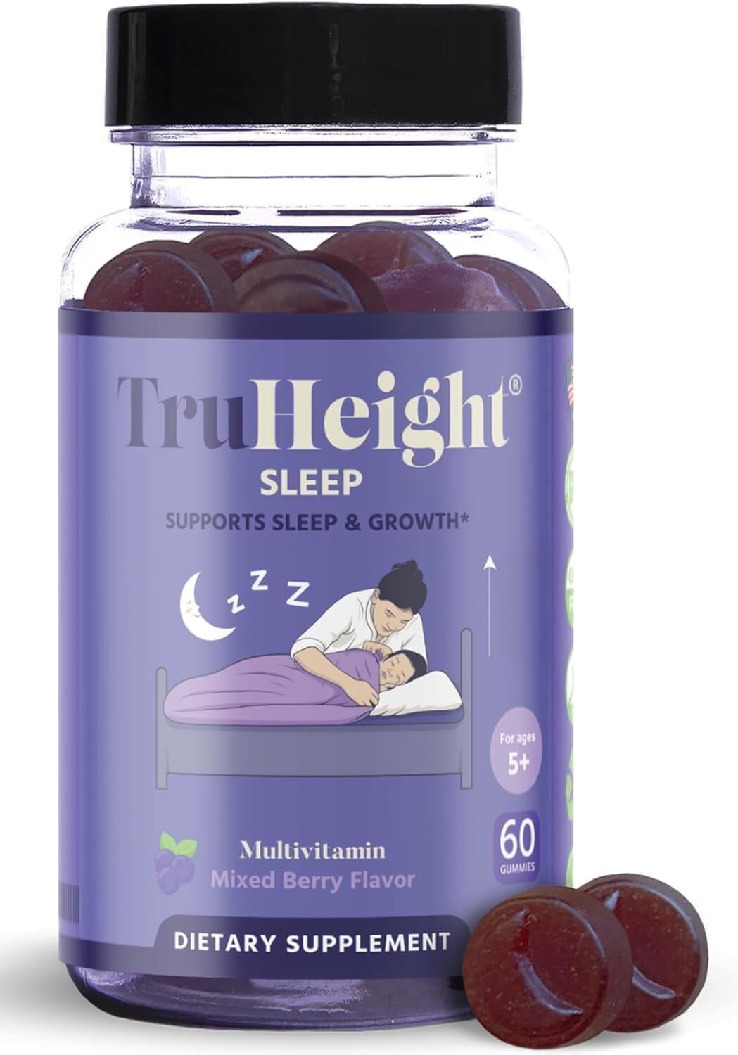 TruHeight paquete frontal mostrando diseño y sabor mixed berry