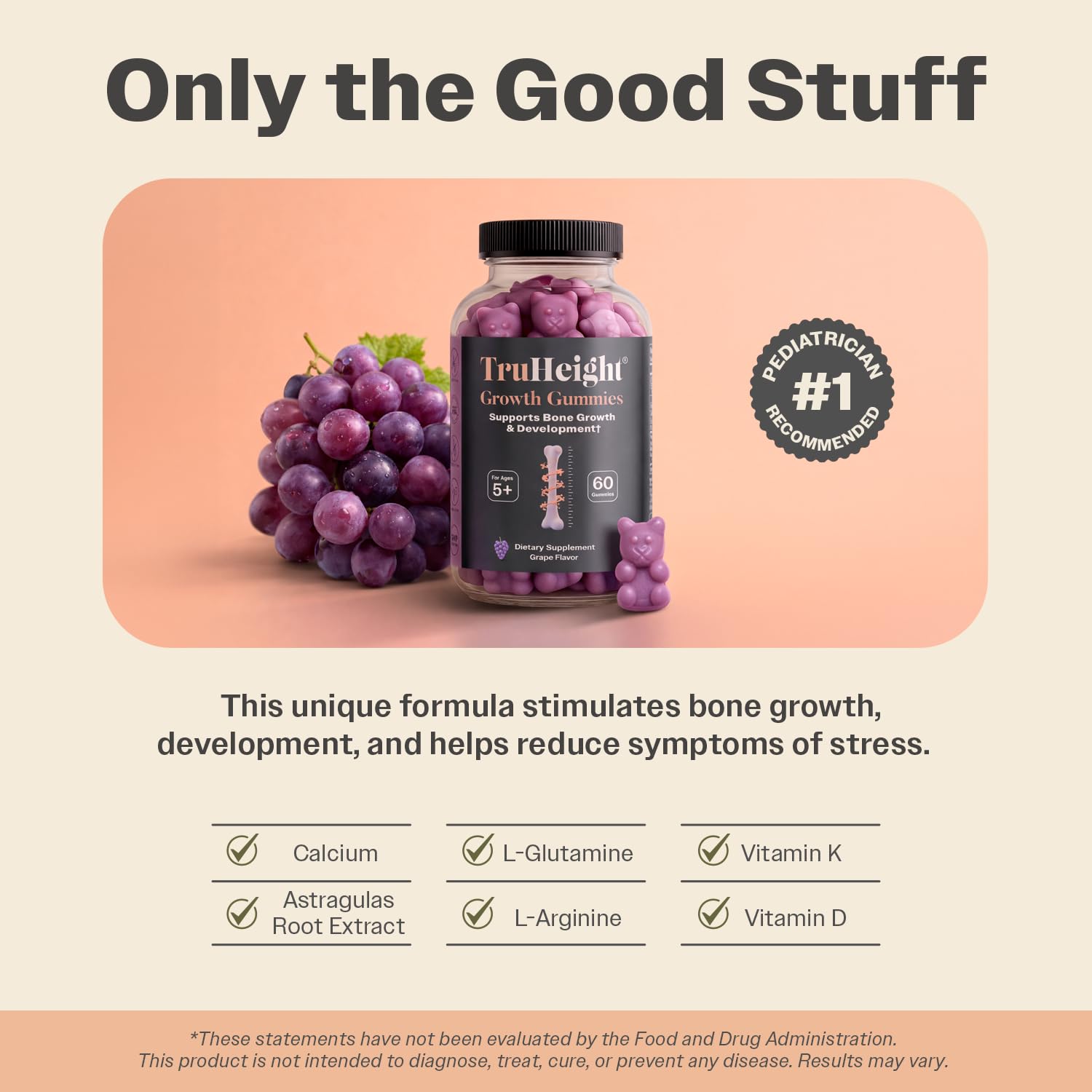 TruHeight etiqueta con lista de ingredientes y vitaminas visibles