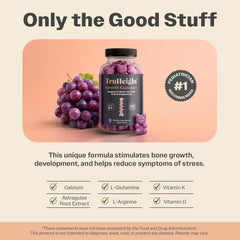 TruHeight etiqueta con lista de ingredientes y vitaminas visibles