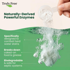 Truly Free bolsa resellable abierta con polvo y cuchara para dosificar fácilmente