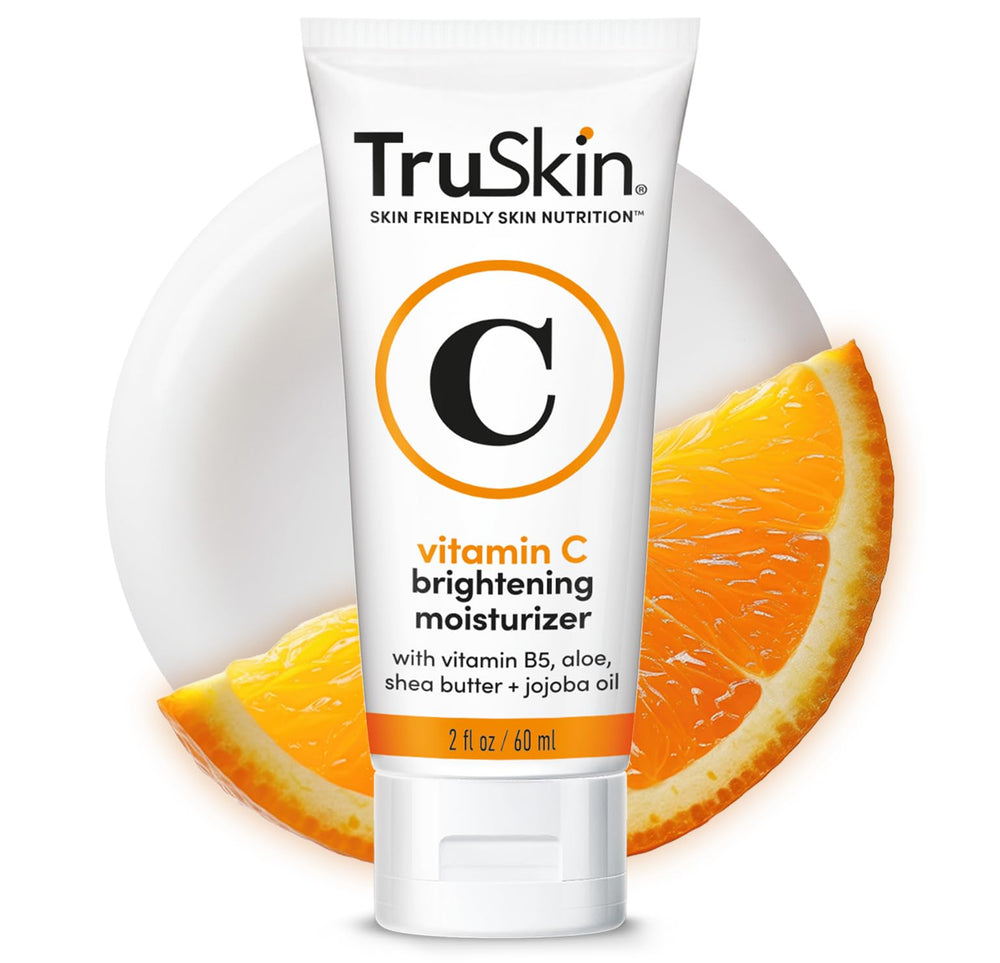 TruSkin frente del empaque mostrando crema vitamin c y beneficio iluminador