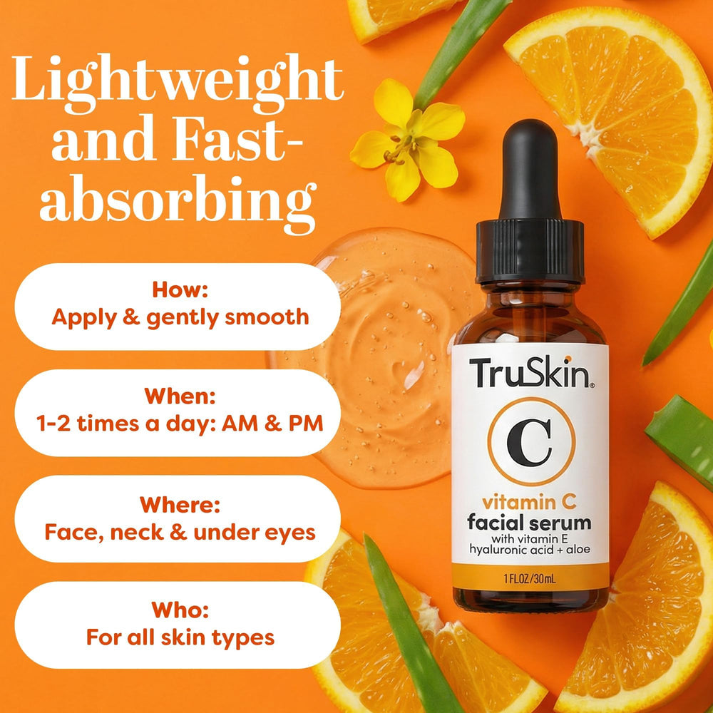 Etiqueta de TruSkin con lista de ingredientes clave y beneficios visibles