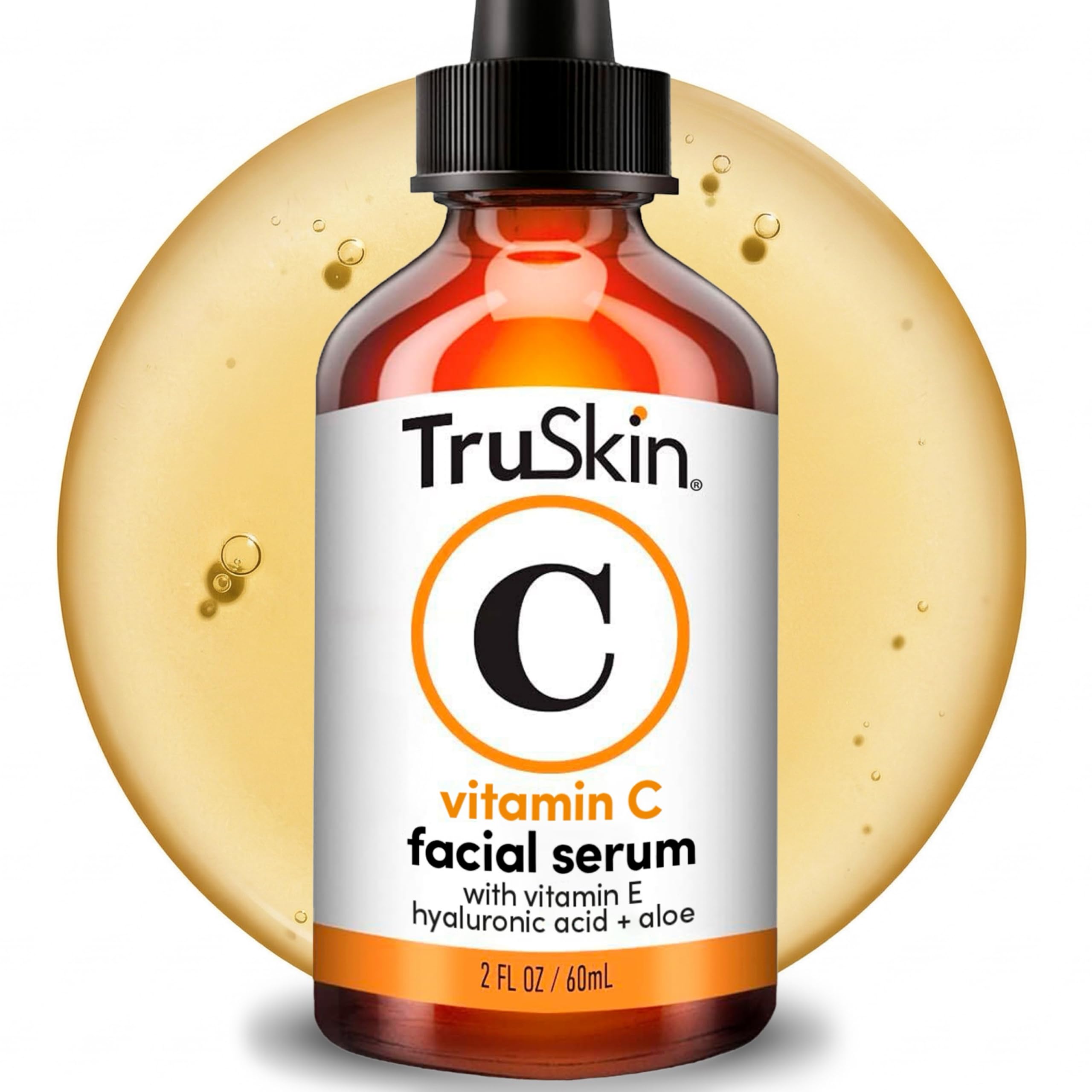 TruSkin frasco frontal del serum mostrando diseño y tamaño útil