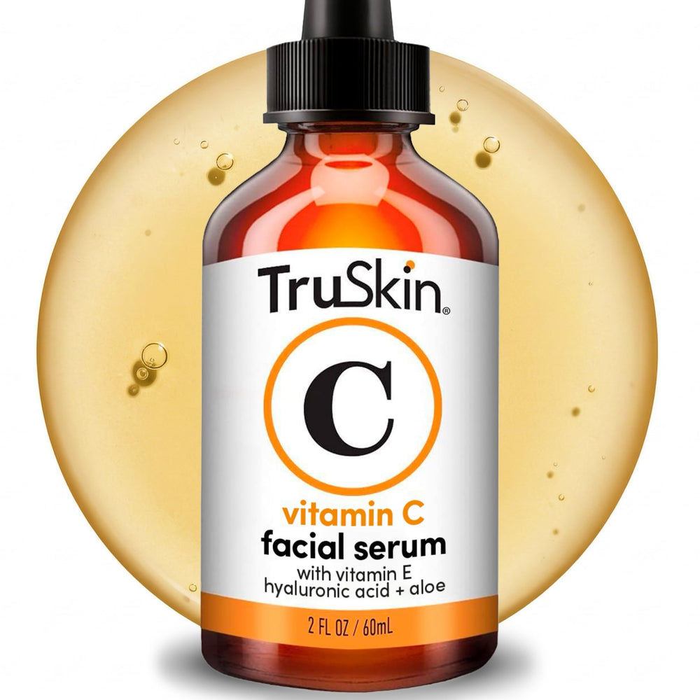 TruSkin frasco frontal del serum mostrando diseño y tamaño útil