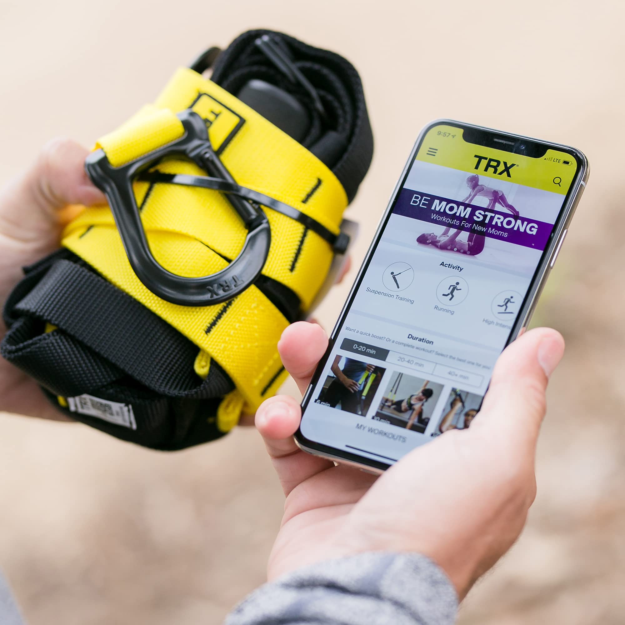 TRX GO close-up of straps and buckles showing durable construction benefit