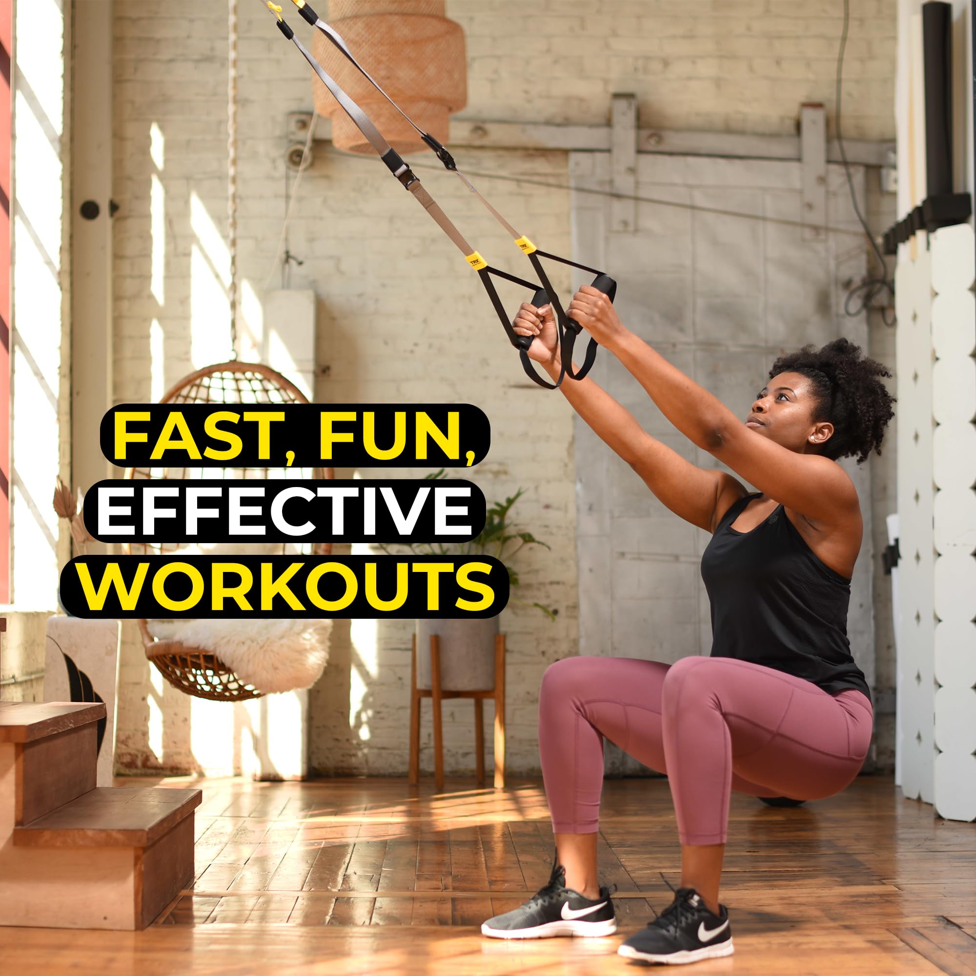 TRX GO anchored to a door interior demonstrating quick home setup benefit