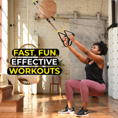 TRX GO anchored to a door interior demonstrating quick home setup benefit