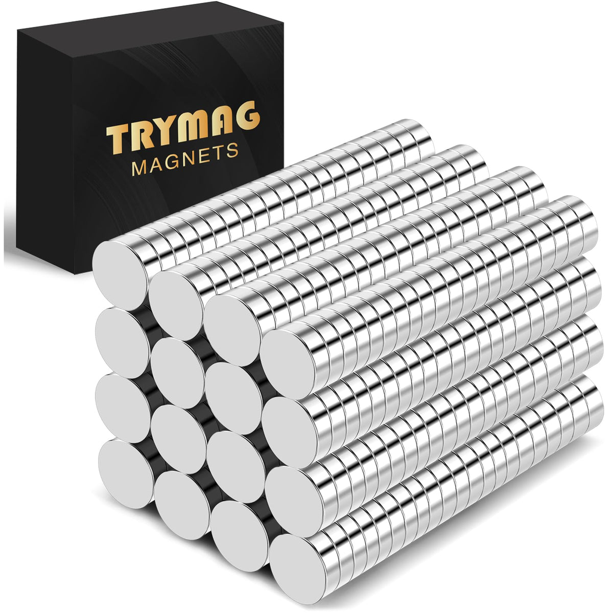 TRYMAG embalaje de 300 imanes en caja plástica útil para almacenamiento