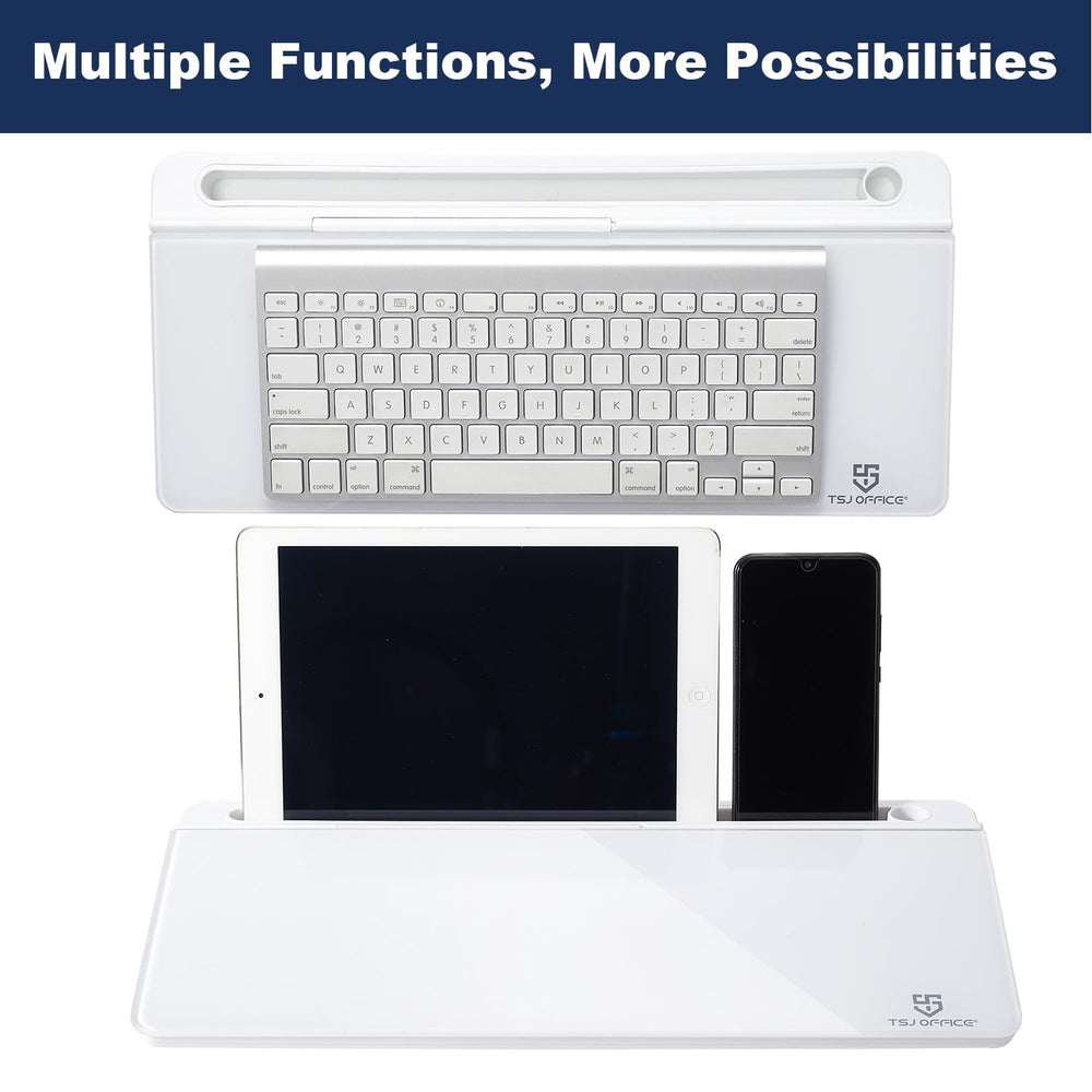 TSJ OFFICE positioned as keyboard stand improving typing angle and space