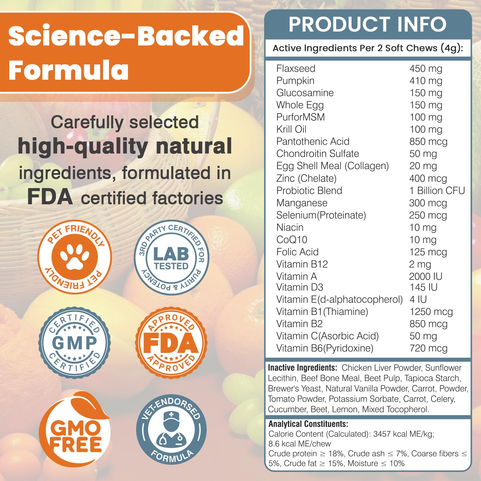 TTLXBL etiqueta nutricional con información de dosificación clara